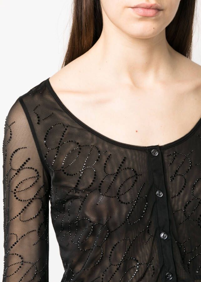 Blumarine Semi-doorzichtige top Zwart