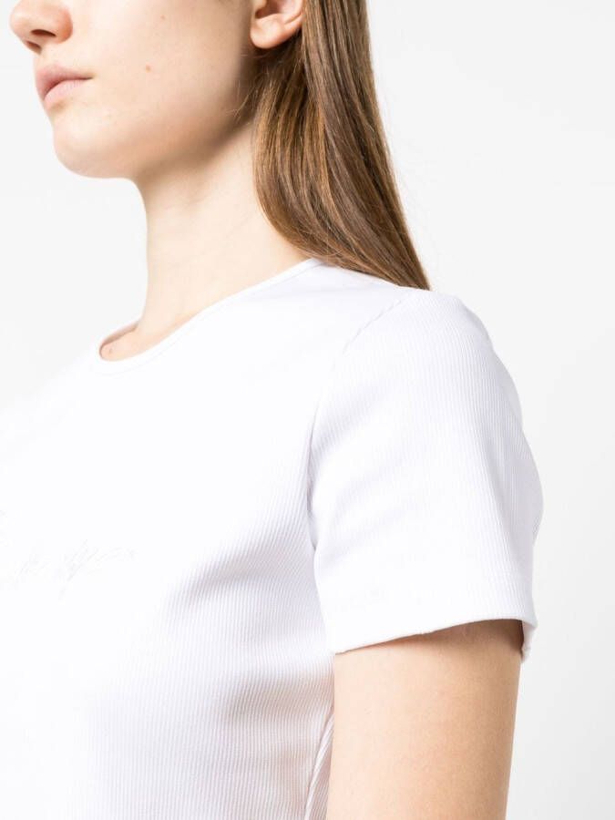 Blumarine T-shirt met geborduurd logo Wit