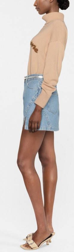 Blumarine Trui met intarsia logo Beige