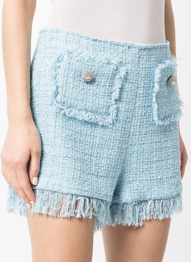 Blumarine Tweed shorts Blauw