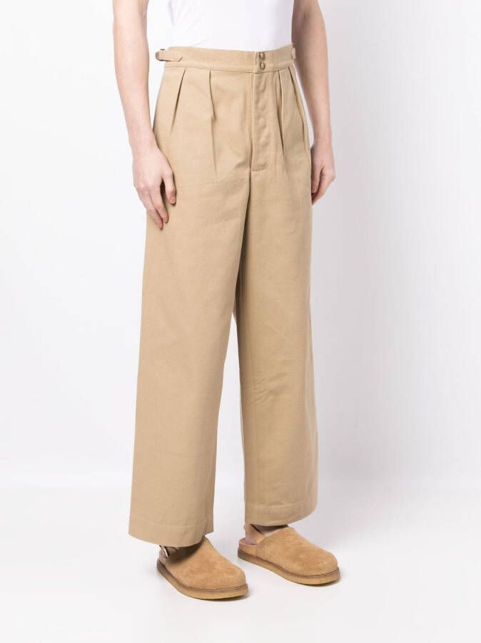 BODE Broek met geplooid detail Bruin
