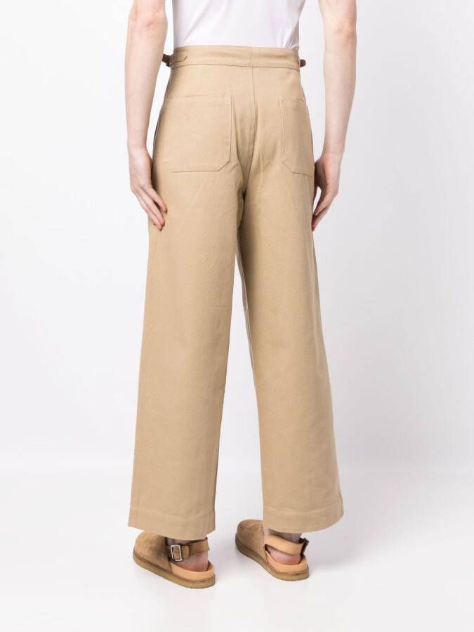 BODE Broek met geplooid detail Bruin