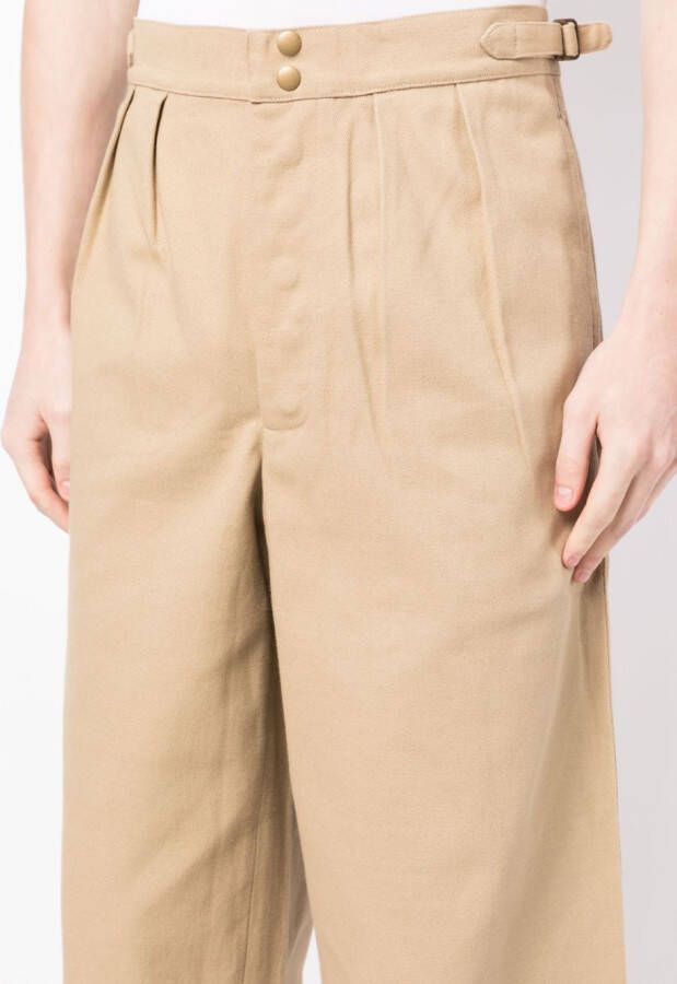 BODE Broek met geplooid detail Bruin