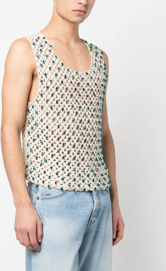 BODE Gehaakte tanktop Beige