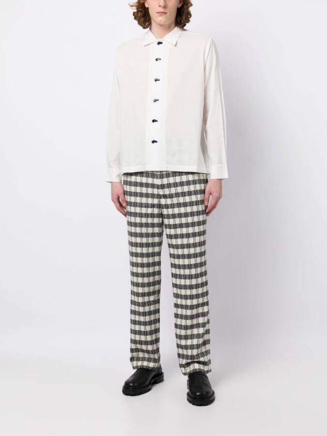 BODE Broek met geometrisch patroon Wit