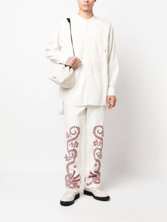 BODE Overhemd met geborduurd logo Beige
