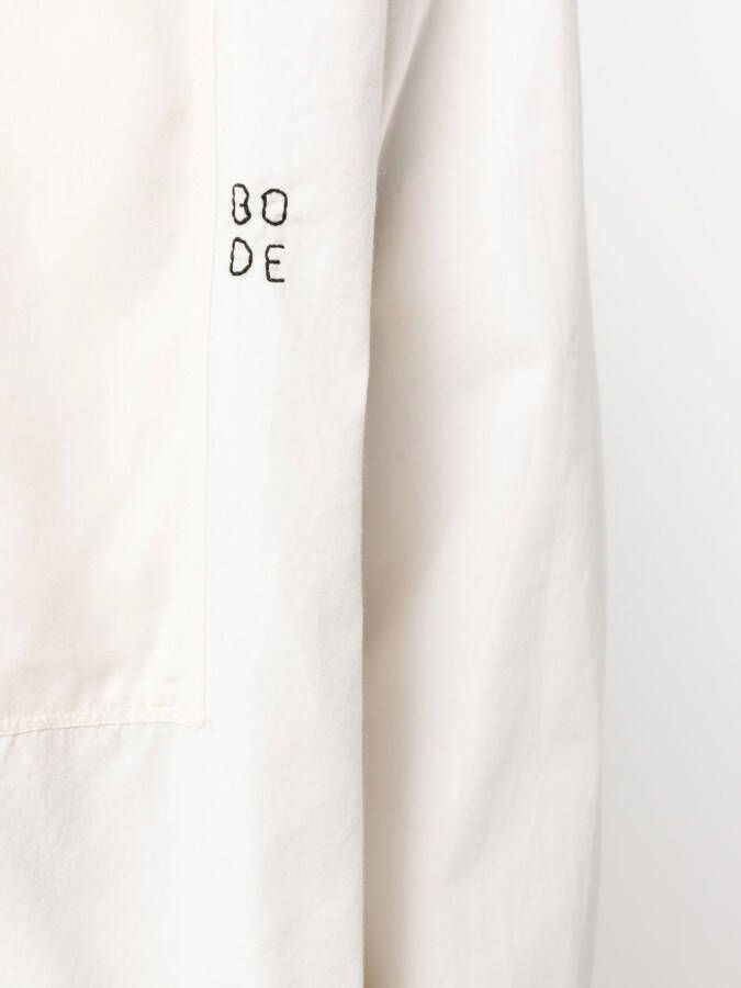 BODE Overhemd met geborduurd logo Beige