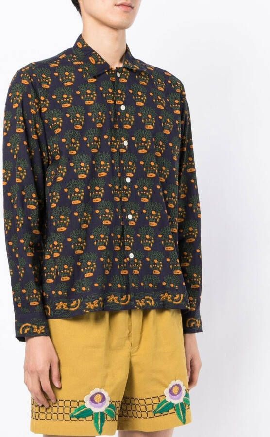 BODE Overhemd met grafische print Blauw