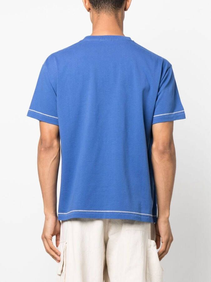 BODE T-shirt met kruisstiksel Blauw