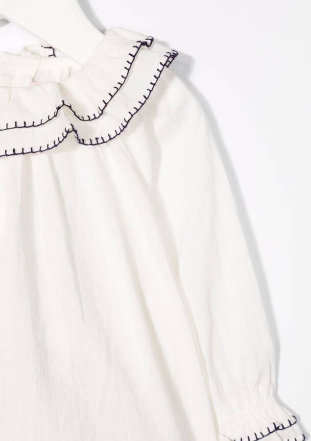 Bonpoint Blouse met stiksels Wit