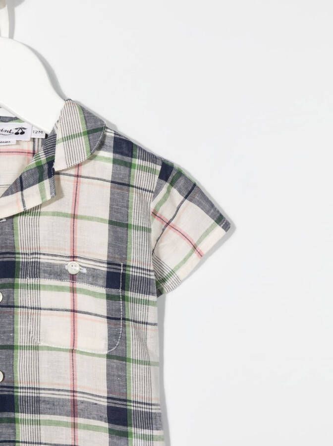 Bonpoint Geruit shirt Beige