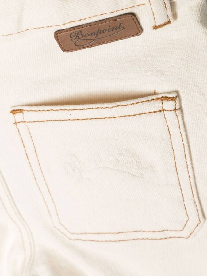 Bonpoint Jeans met contrasterend stiksel Beige