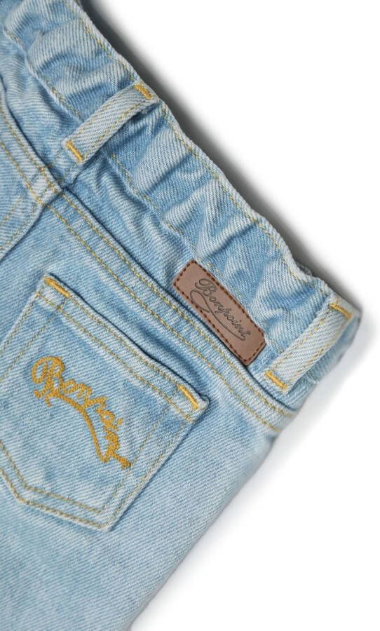 Bonpoint Jeans met geborduurd logo Blauw