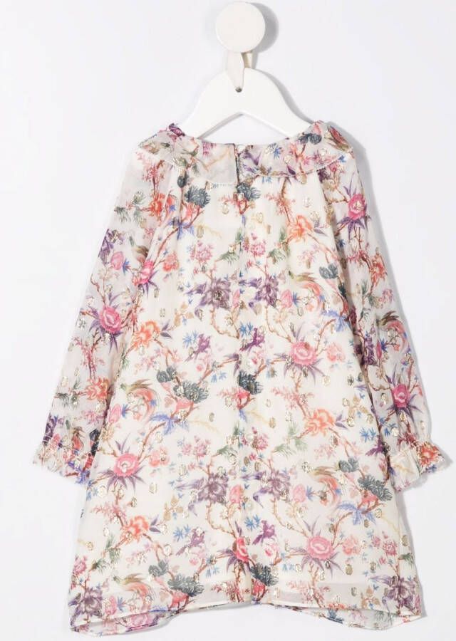 Bonpoint Midi-jurk met bloemenprint Beige
