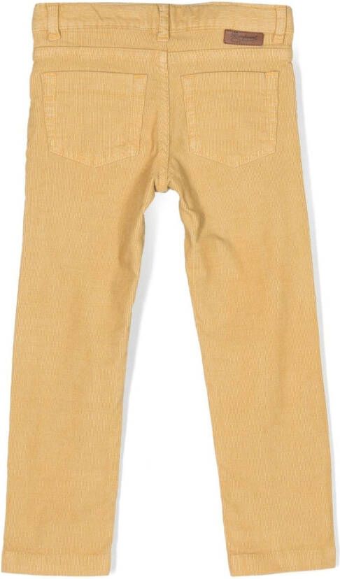 Bonpoint Ribfluwelen broek Geel