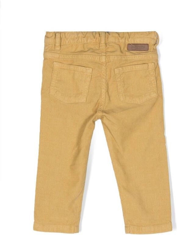 Bonpoint Ribfluwelen broek Geel
