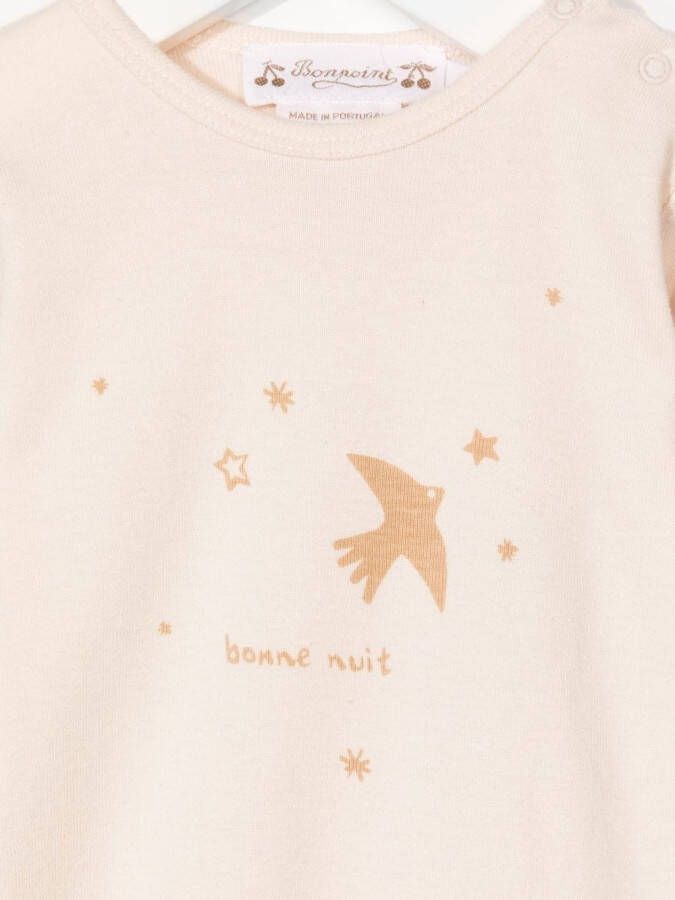 Bonpoint Romper met grafische print Beige