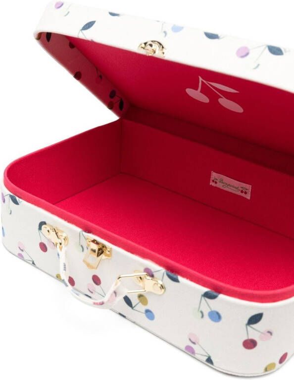 Bonpoint Schoudertas met kersenprint Wit