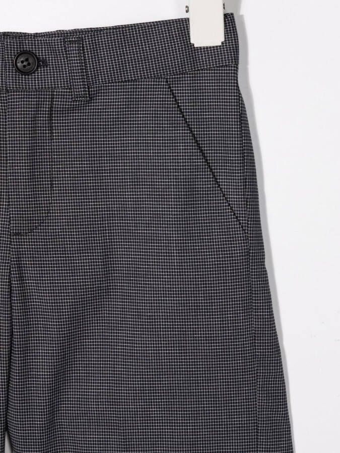 Bonpoint Shorts met pied-de-poule-print Blauw