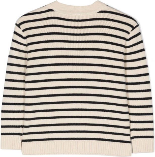 Bonpoint Sweater met geborduurd logo Beige