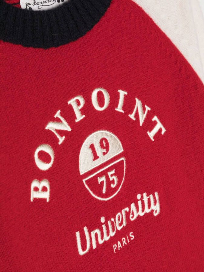 Bonpoint Sweater met geborduurd logo Rood