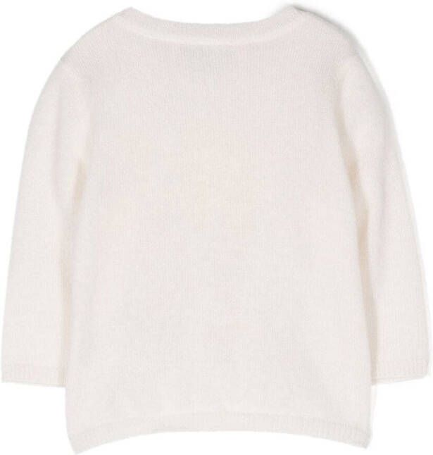 Bonpoint Sweater met kersenprint Beige