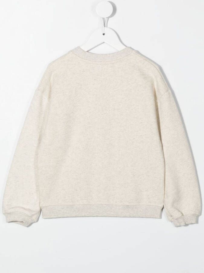 Bonpoint Sweater met logoprint Beige