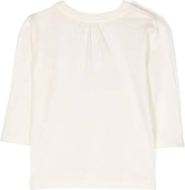 Bonpoint T-shirt met kersenprint Beige