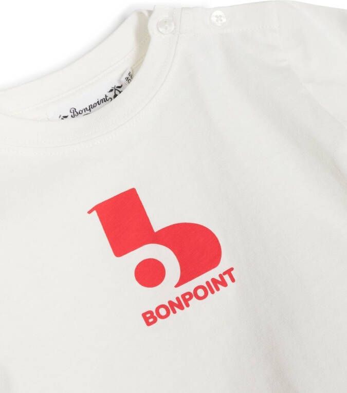 Bonpoint T-shirt met logoprint Wit