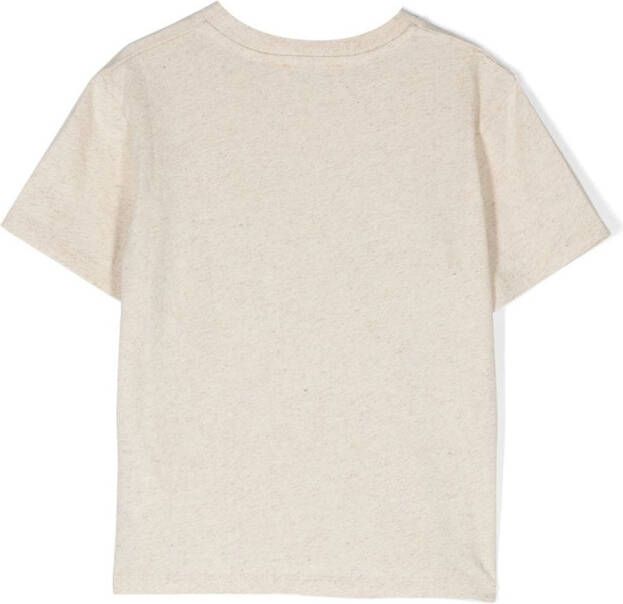 Bonpoint T-shirt met zonnebloemprint Beige