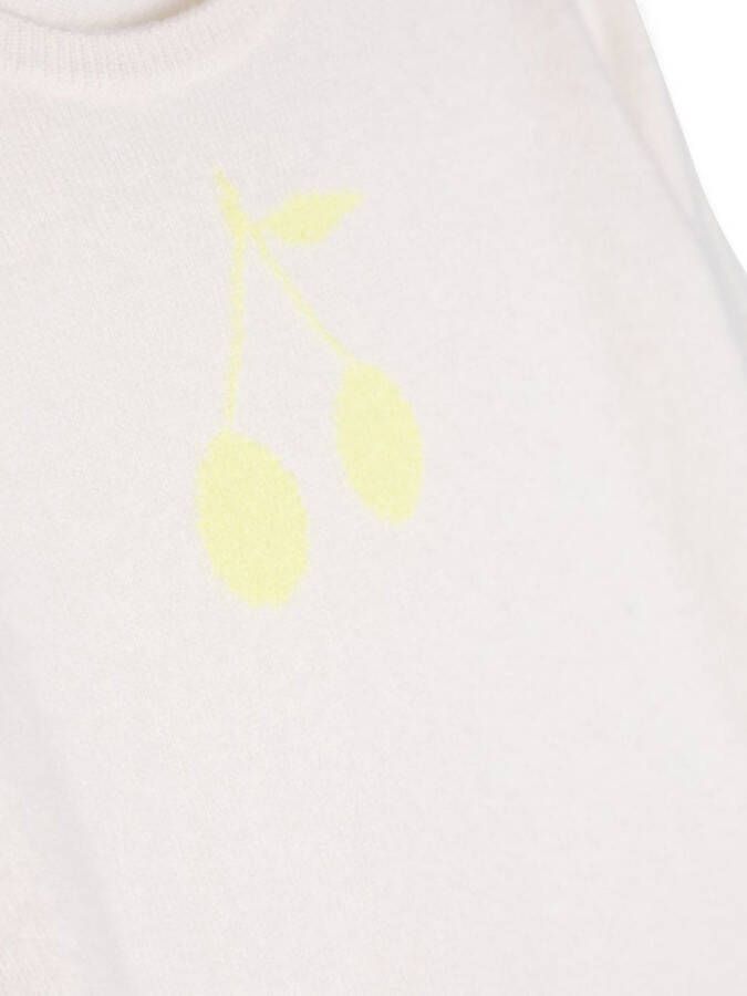 Bonpoint Top met kersenprint Beige