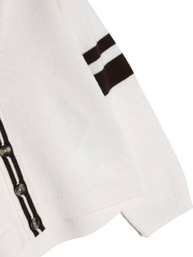 Bonpoint Vest met gestreepte afwerking Wit