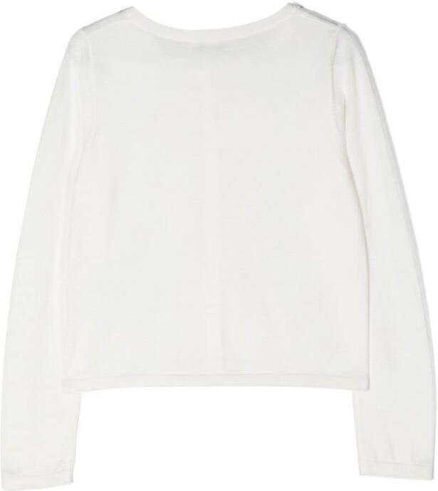 Bonpoint Vest met ronde hals Wit