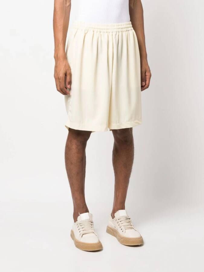 Bonsai Bermuda shorts met elastische tailleband Beige