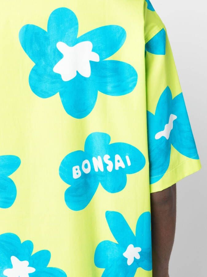 Bonsai Overhemd met bloemenprint Groen