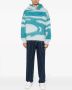Bonsai Gebreide hoodie Blauw - Thumbnail 1