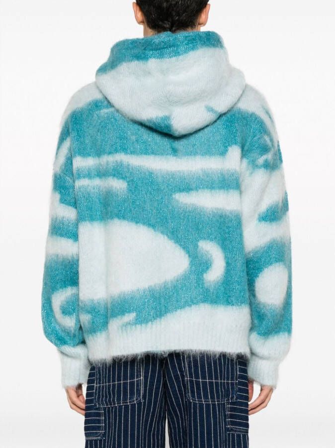 Bonsai Gebreide hoodie Blauw