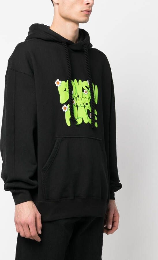 Bonsai Hoodie met logoprint Zwart