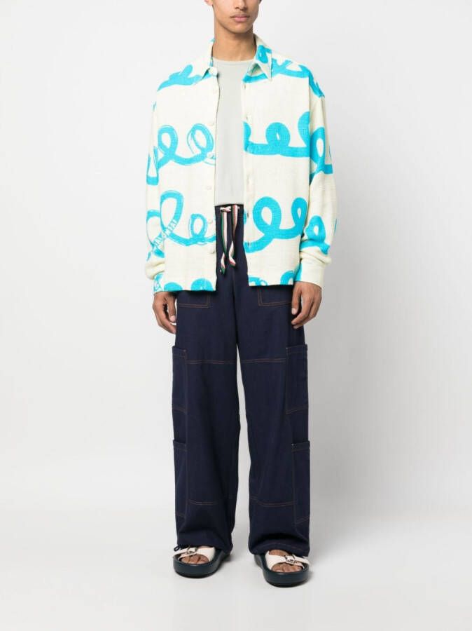 Bonsai Shirtjack met tie-dye print Beige