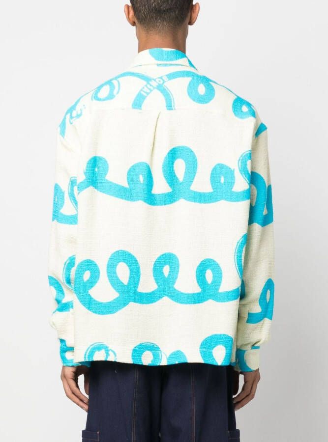 Bonsai Shirtjack met tie-dye print Beige