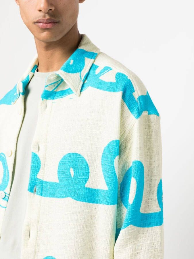 Bonsai Shirtjack met tie-dye print Beige