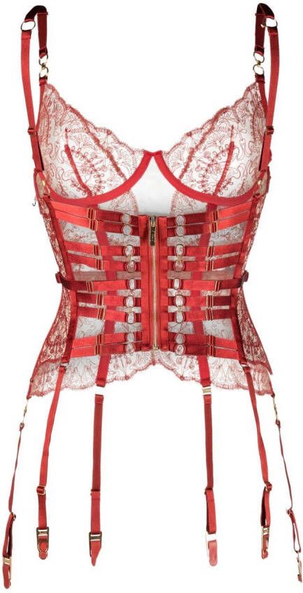 Bordelle Bh met korset Rood
