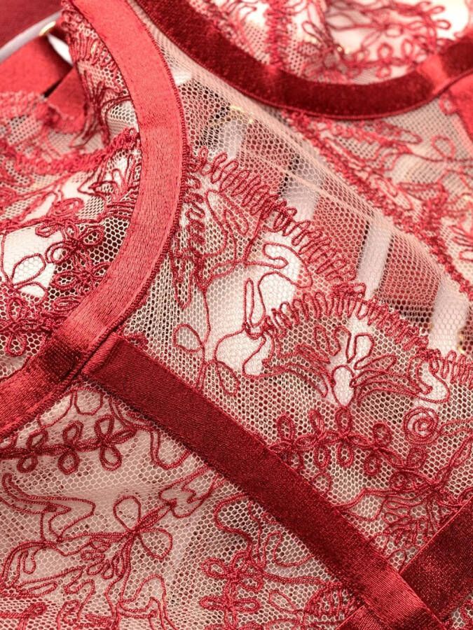 Bordelle Bh met korset Rood