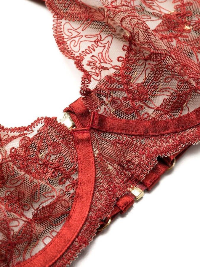 Bordelle Bh met watervaldraad Rood