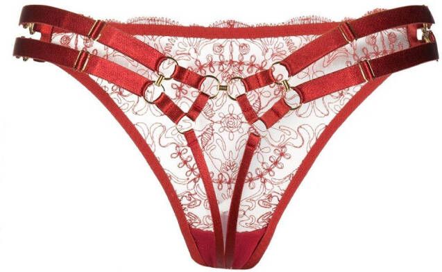 Bordelle Doorzichtige string Rood