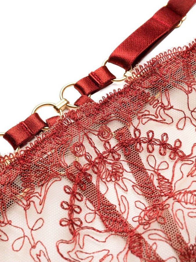 Bordelle Doorzichtige string Rood