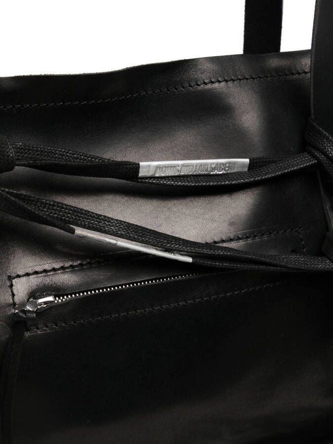 Boris Bidjan Saberi Shopper met veterdetail Zwart