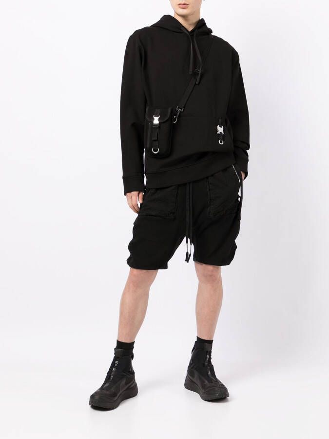 Boris Bidjan Saberi Shorts met verlaagd kruis Zwart
