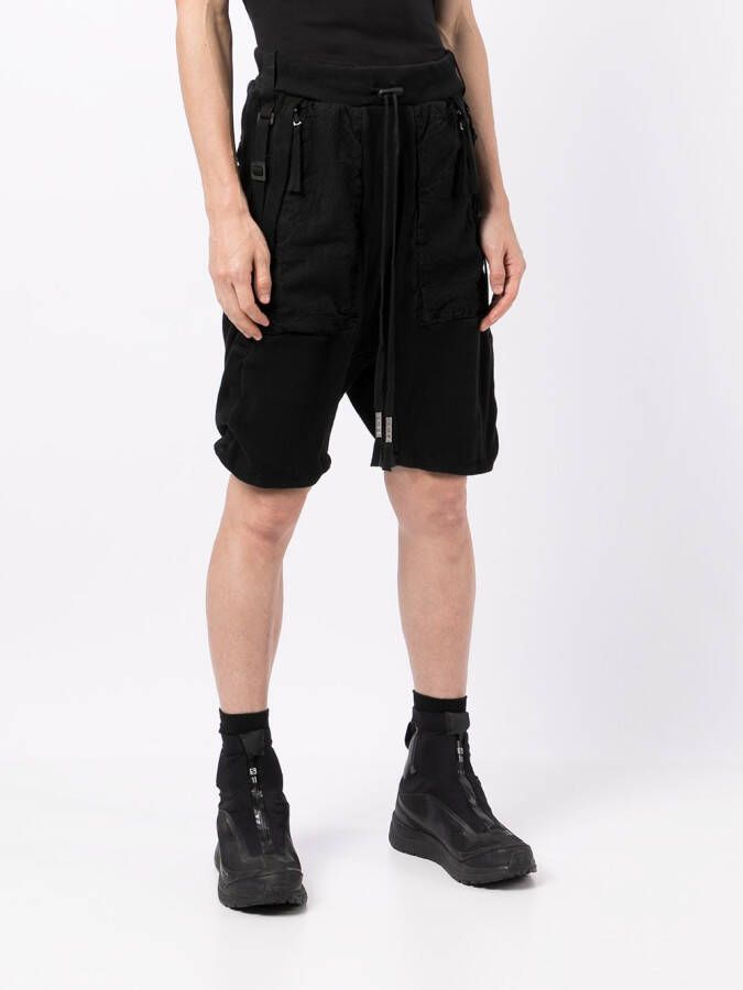 Boris Bidjan Saberi Shorts met verlaagd kruis Zwart