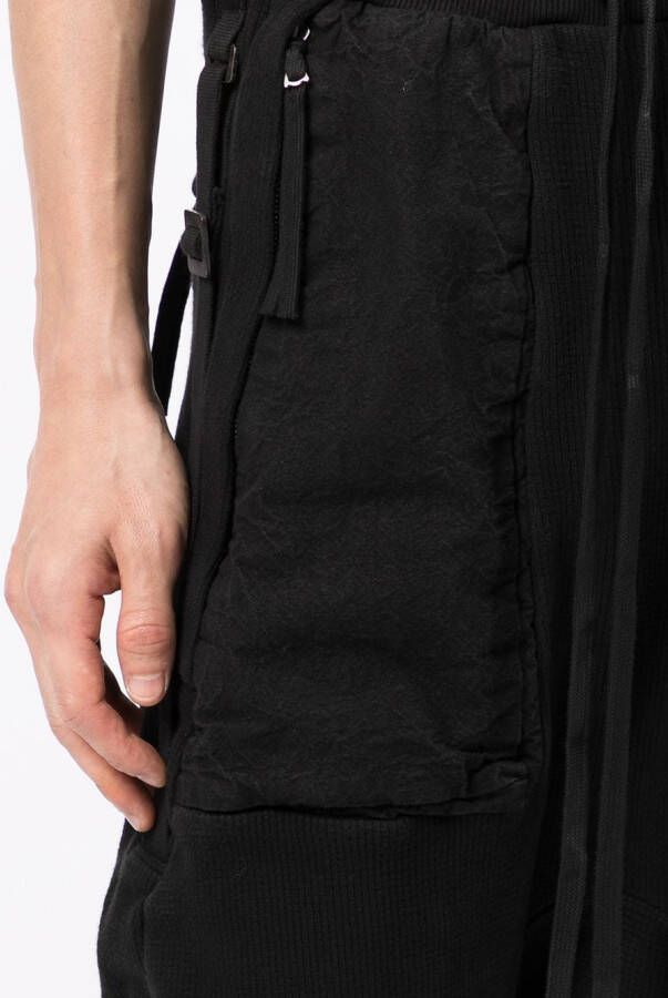 Boris Bidjan Saberi Shorts met verlaagd kruis Zwart